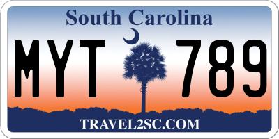 SC license plate MYT789