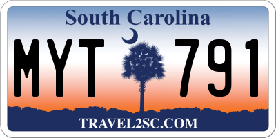 SC license plate MYT791