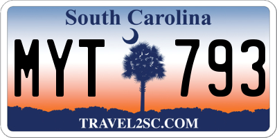 SC license plate MYT793