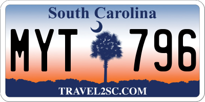 SC license plate MYT796