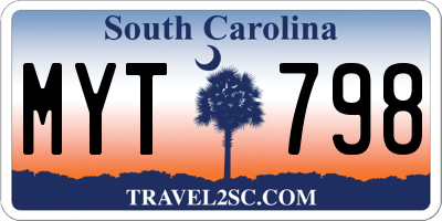 SC license plate MYT798
