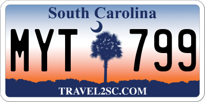 SC license plate MYT799