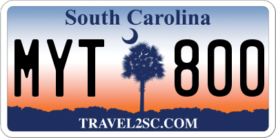 SC license plate MYT800
