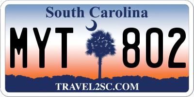 SC license plate MYT802