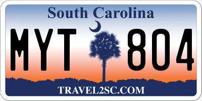 SC license plate MYT804