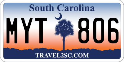 SC license plate MYT806