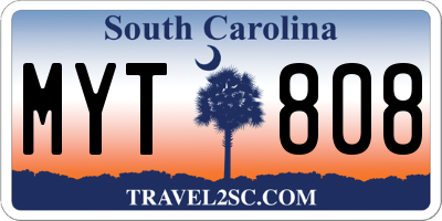 SC license plate MYT808