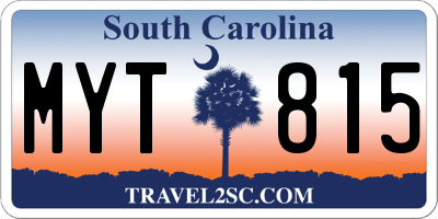 SC license plate MYT815