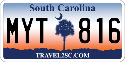SC license plate MYT816