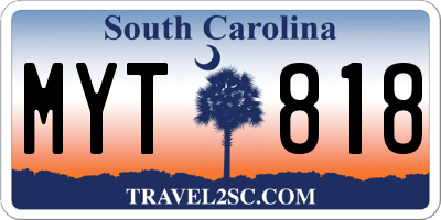 SC license plate MYT818