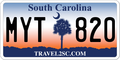 SC license plate MYT820