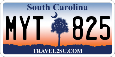 SC license plate MYT825
