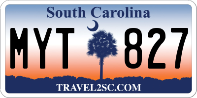 SC license plate MYT827