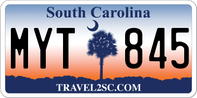 SC license plate MYT845