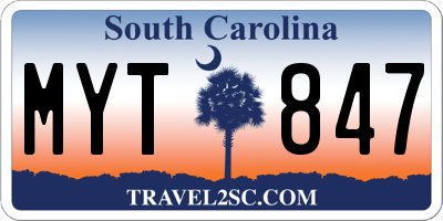 SC license plate MYT847