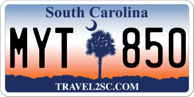SC license plate MYT850