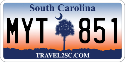 SC license plate MYT851