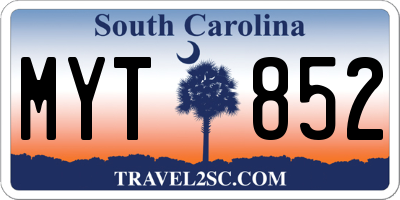 SC license plate MYT852