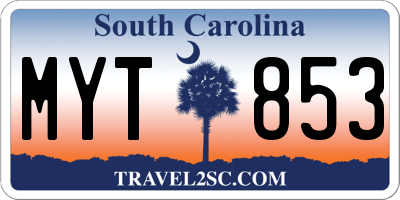 SC license plate MYT853