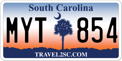 SC license plate MYT854