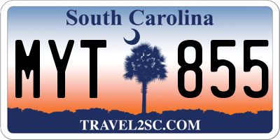 SC license plate MYT855