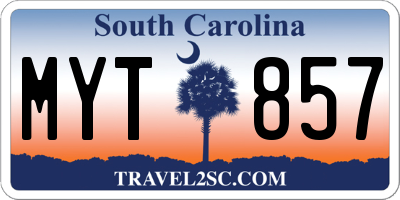 SC license plate MYT857