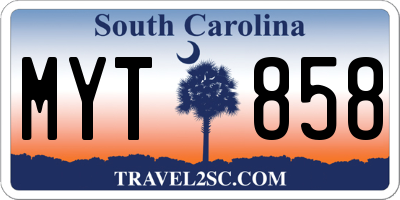SC license plate MYT858