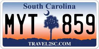 SC license plate MYT859