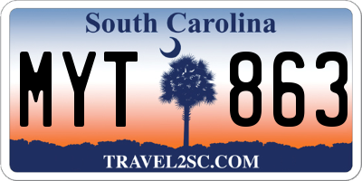 SC license plate MYT863