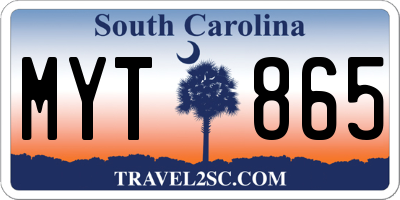 SC license plate MYT865
