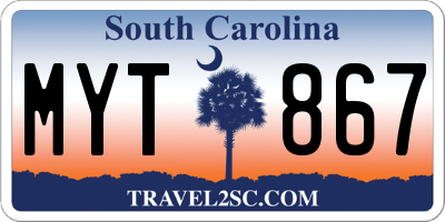 SC license plate MYT867