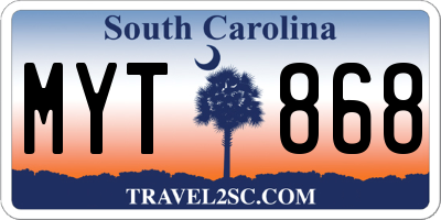 SC license plate MYT868