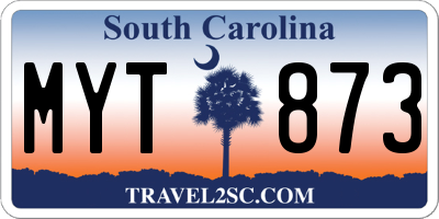 SC license plate MYT873