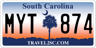 SC license plate MYT874