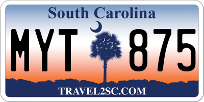 SC license plate MYT875