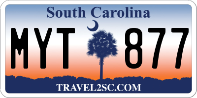 SC license plate MYT877