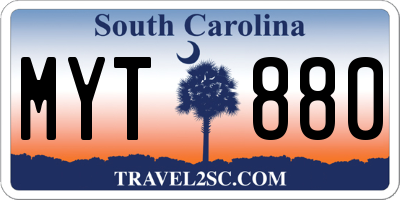 SC license plate MYT880
