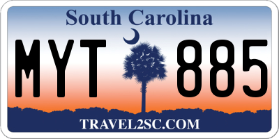 SC license plate MYT885