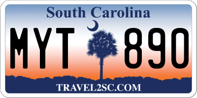 SC license plate MYT890