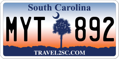 SC license plate MYT892