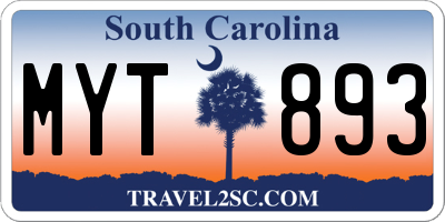 SC license plate MYT893