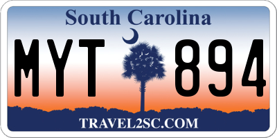SC license plate MYT894