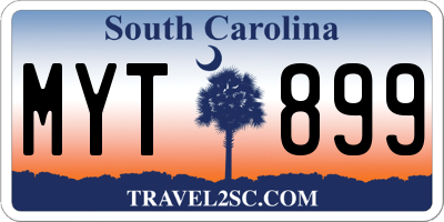 SC license plate MYT899