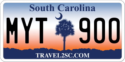 SC license plate MYT900