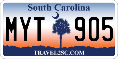 SC license plate MYT905