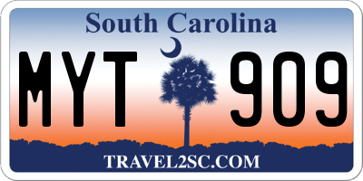 SC license plate MYT909