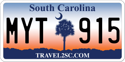 SC license plate MYT915