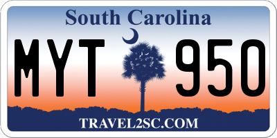 SC license plate MYT950