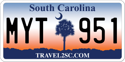 SC license plate MYT951
