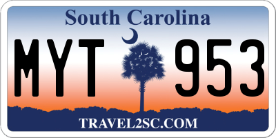 SC license plate MYT953